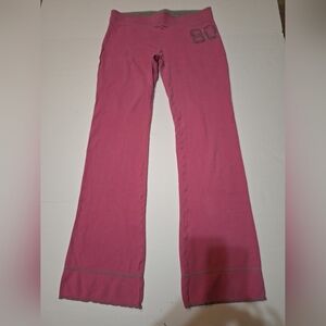 Victoria's Secret Y2K Pink Flare Logo Lounge Pants Women's Small